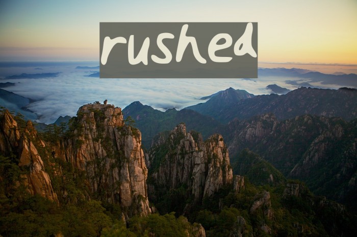 rushed Font examples