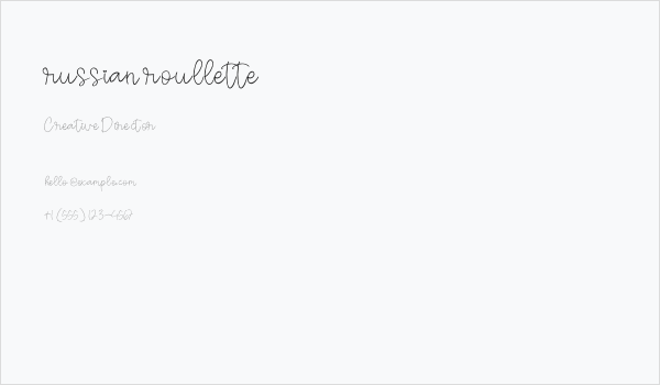 russian roullette Business Card