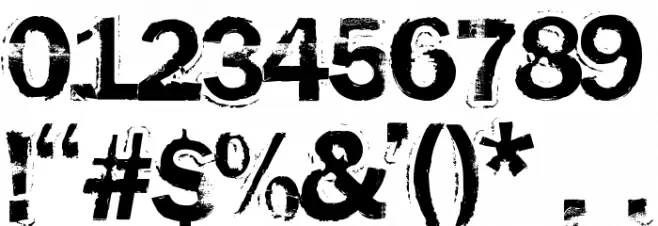 rusted plastic Font OTHER CHARS