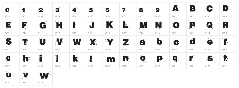 RvD_BETON13 Character Map