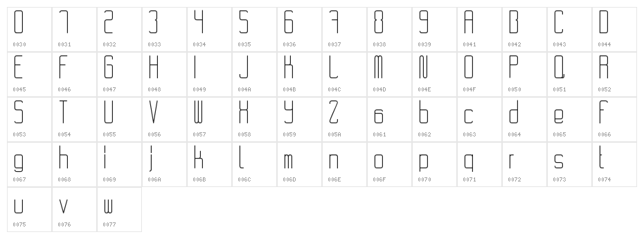 RvD_CODE28 Character Map