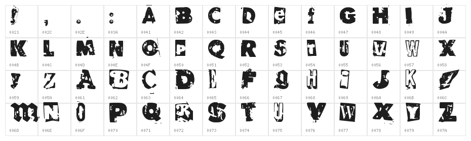 RvD_GLUED Character Map