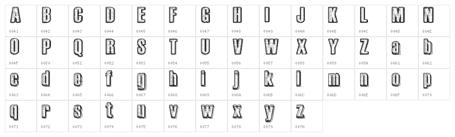 RvD_PRINTPLATE Character Map