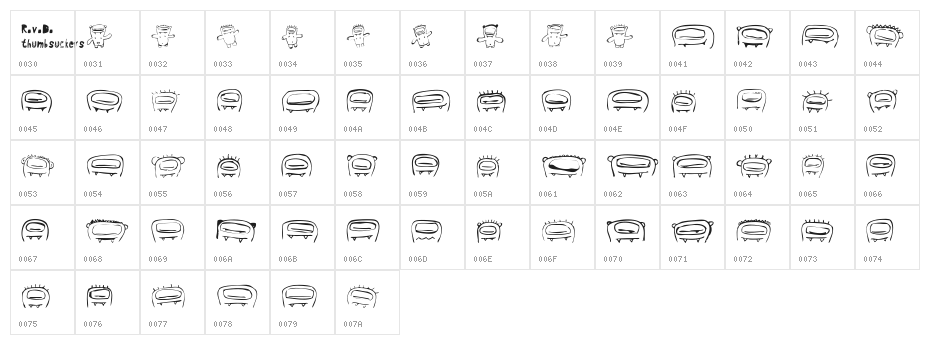 RvD_THUMBSUCKERS Character Map