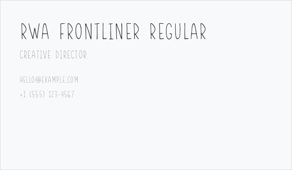 RWA Frontliner Regular Business Card