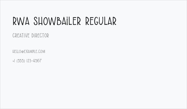 RWA Showbailer Regular Business Card