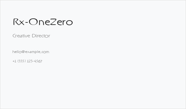 Rx-OneZero Business Card