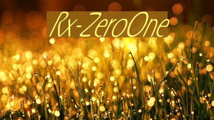 Rx-ZeroOne Font examples