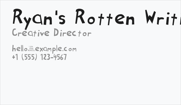 Ryan's Rotten Writing Business Card