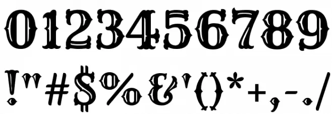 Rye Regular Font OTHER CHARS