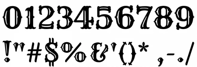 Rye Regular Font OTHER CHARS