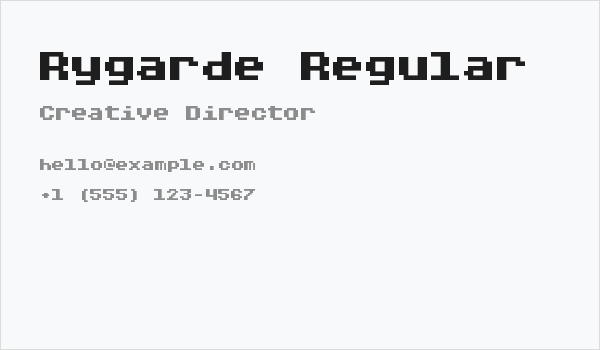 Rygarde Regular Business Card