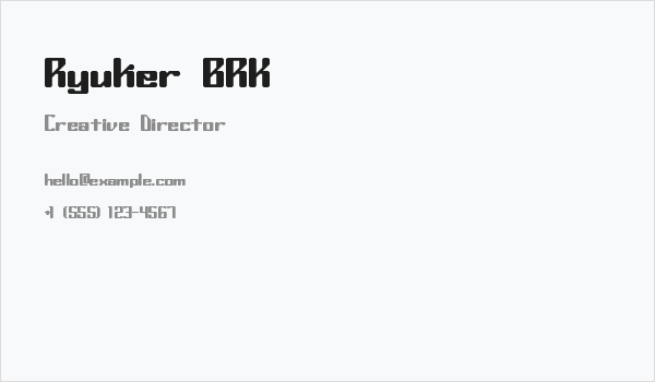 Ryuker BRK Business Card