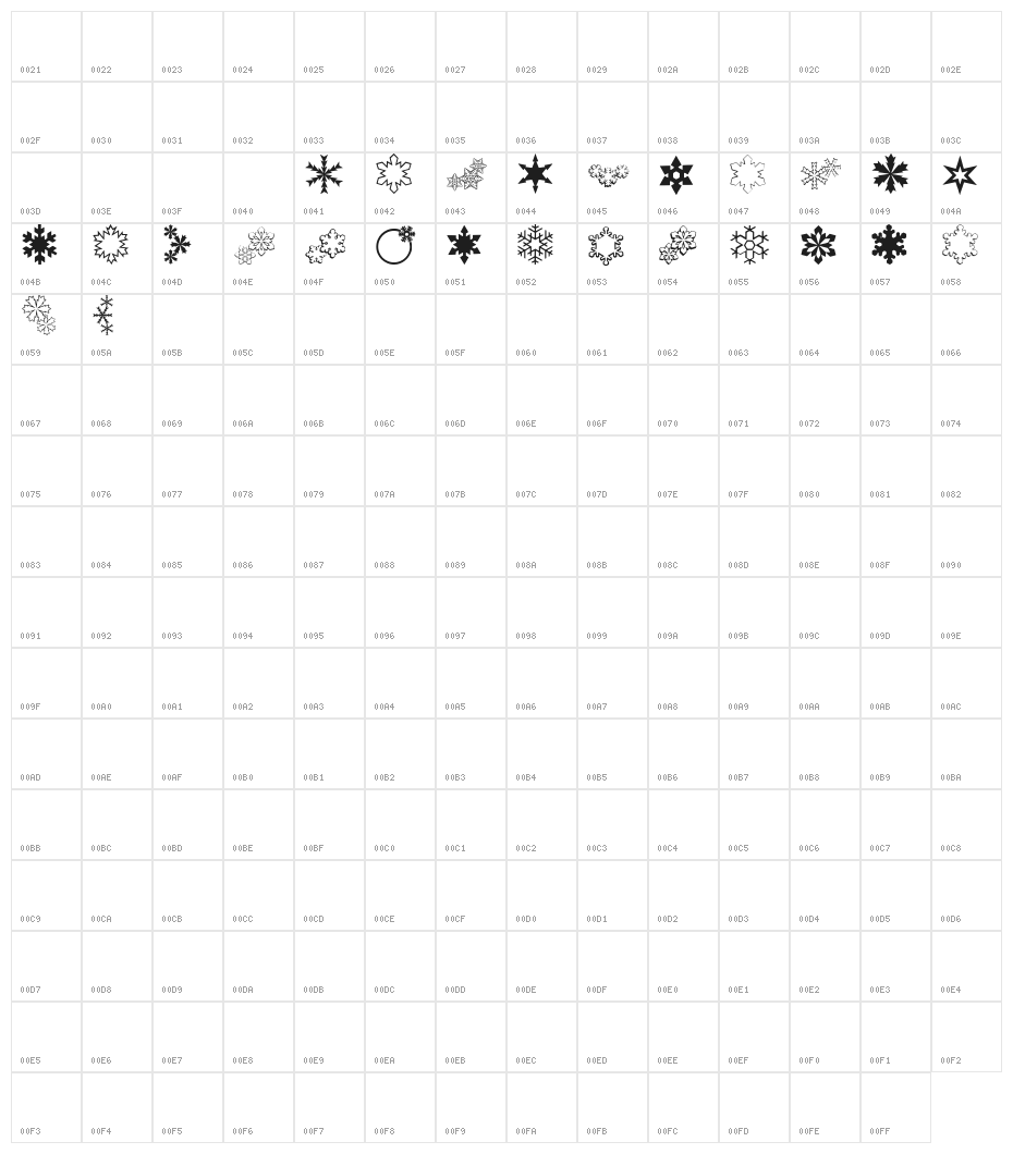 ryp_sflake4 Character Map
