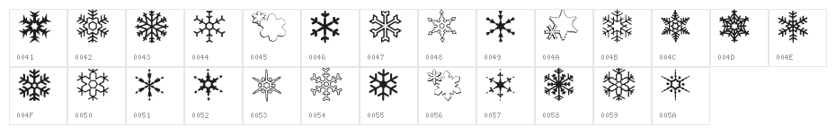 ryp_sflake7 Character Map