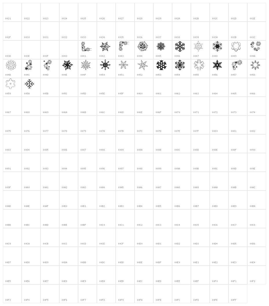 ryp_snowflake1 Character Map