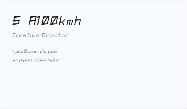 S  A100kmh Business Card