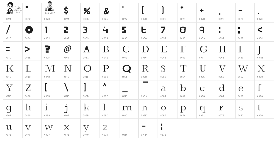 S-PHANITH FONTER ROCK Character Map