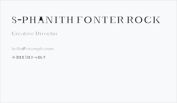 S-PHANITH FONTER ROCK Business Card