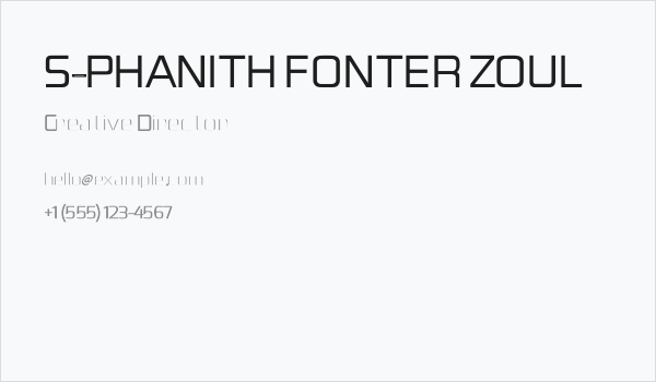 S-PHANITH FONTER ZOUL Business Card