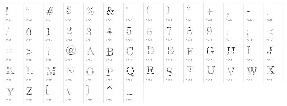 SA-Boxed-in Character Map