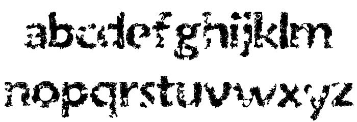 SA-Eroded Heart Font LOWERCASE