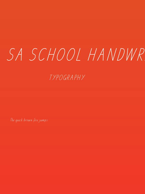 SA School Handwriting Font Poster