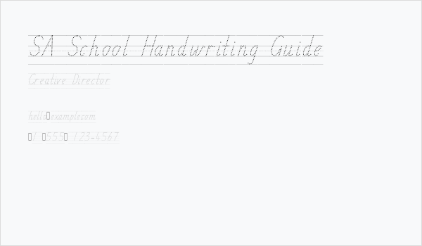 SA School Handwriting Guide Business Card