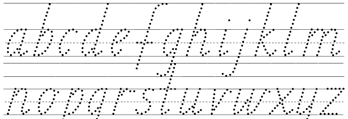 SA School Handwriting Guide Font LOWERCASE