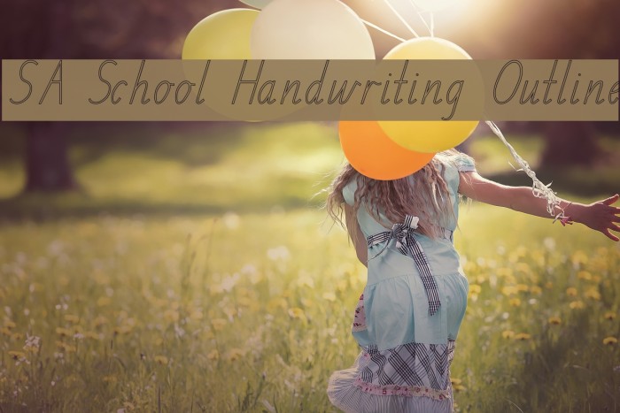 SA School Handwriting Outline Font examples