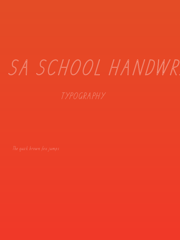 SA School Handwriting Outline Poster