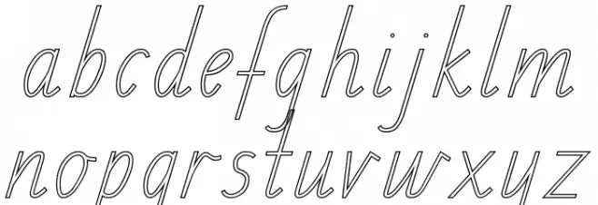 SA School Handwriting Outline Schriftart Kleinbuchstaben