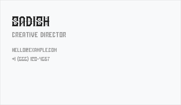 SADISH Business Card