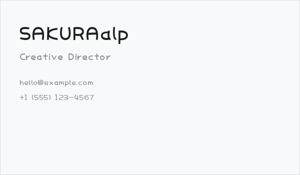 SAKURAalp Business Card