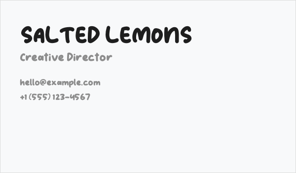 SALTED LEMONS Business Card