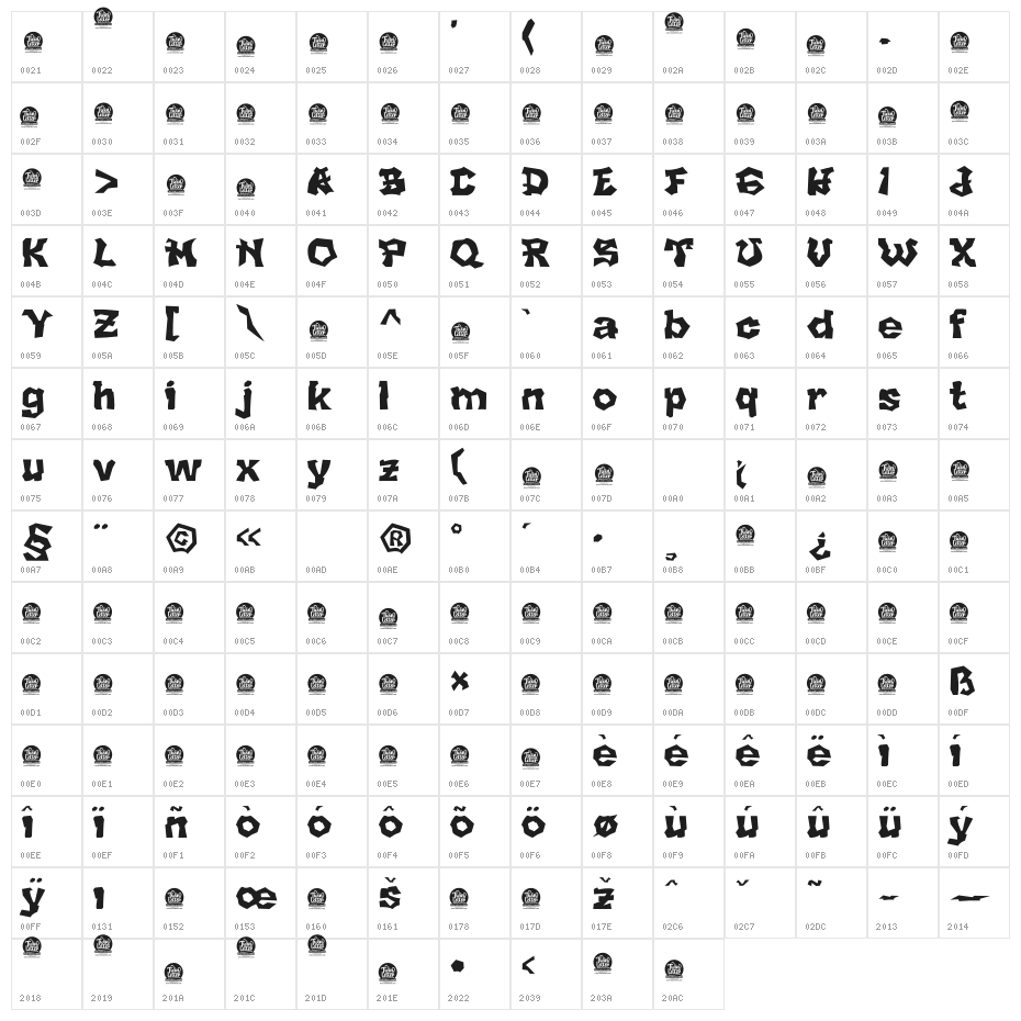 SAMBAR PERSONAL USE Character Map