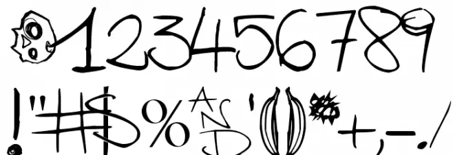 SAMUTOJJ handwrite massive skull Font OTHER CHARS