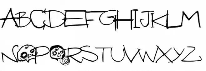 SAMUTOJJ handwrite massive skull Fonte MAIÚSCULAS