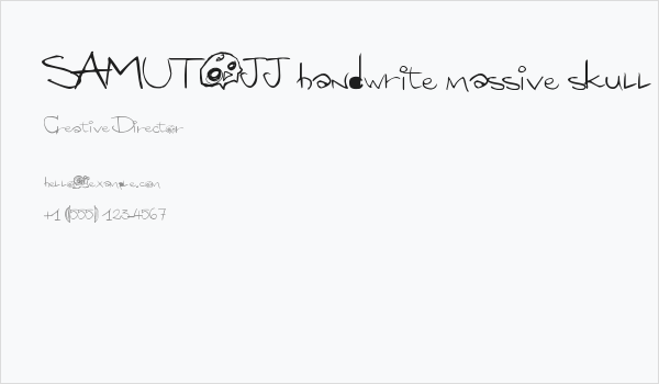 SAMUTOJJ handwrite massive skull Business Card