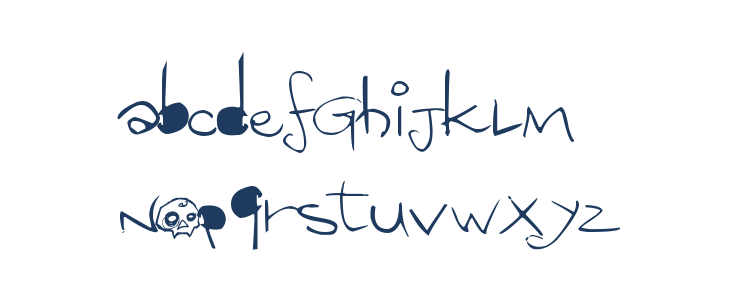 SAMUTOJJ handwrite massive skull Lowercase