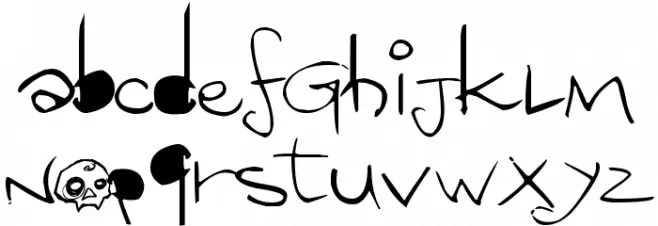 SAMUTOJJ handwrite massive skull フォント 小文字