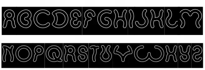 SANDRA-Hollow-Inverse Schriftart Groß