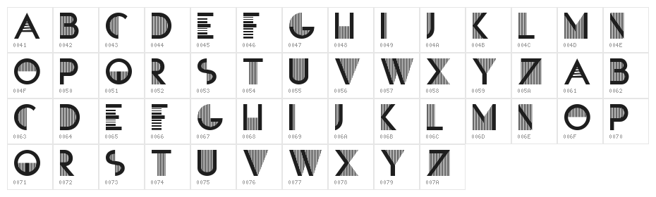 SANDRE Regular Character Map