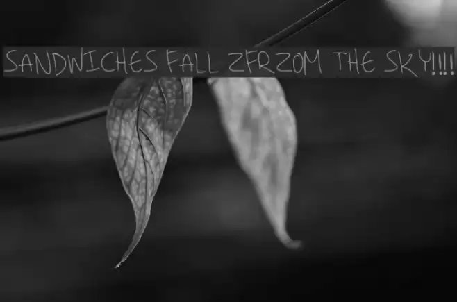 SANDWICHES FALL ZFRZOM THE SKY!! Font examples