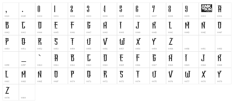 SANG JAWARA Character Map