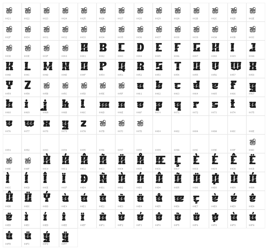 SANKOR Regular Character Map