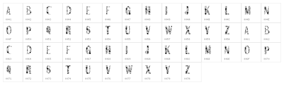 SANROMERO Character Map