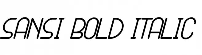 SANSI Bold Italic  Frei Schriftart Herunterladen