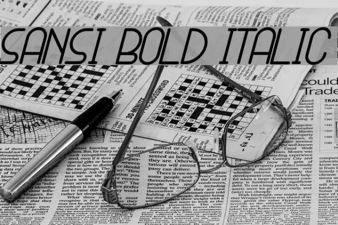 SANSI Bold Italic Font examples