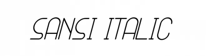 SANSI Italic  Frei Schriftart Herunterladen